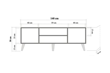 Vellavie TV-bänk 140 cm med Förvaring i Trä - Beige - Möbler - Vardagsrum - Tv-möbler & mediamöbler - Tv-bänkar