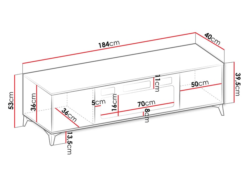 Vemdalen Tv-bänk 184 cm - brun - Möbler - Vardagsrum - Tv-möbler & mediamöbler - Tv-bänkar
