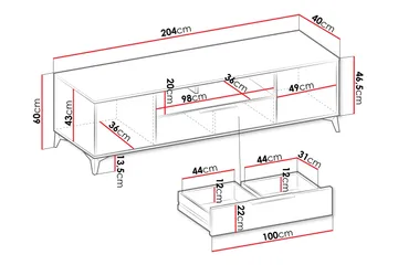 Vemdalen Tv-bänk 204 cm - Sand beige - Möbler - Vardagsrum - Tv-möbler & mediamöbler - Tv-bänkar