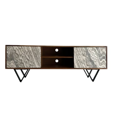 Venlor TV-bänk 150x56x35 cm i massivt sheeshamträ med vit stenlook - Vit - Möbler - Vardagsrum - Tv-möbler & mediamöbler - Tv-bänkar