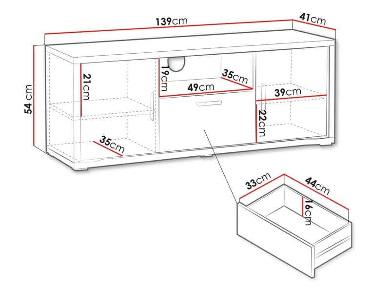 Veyricus Tv-Bänk 139 cm - Möbler - Vardagsrum - Tv-möbler & mediamöbler - Tv-skåp