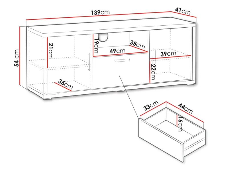 Veyricus Tv-Bänk 139 cm - Möbler - Vardagsrum - Tv-möbler & mediamöbler - Tv-bänkar