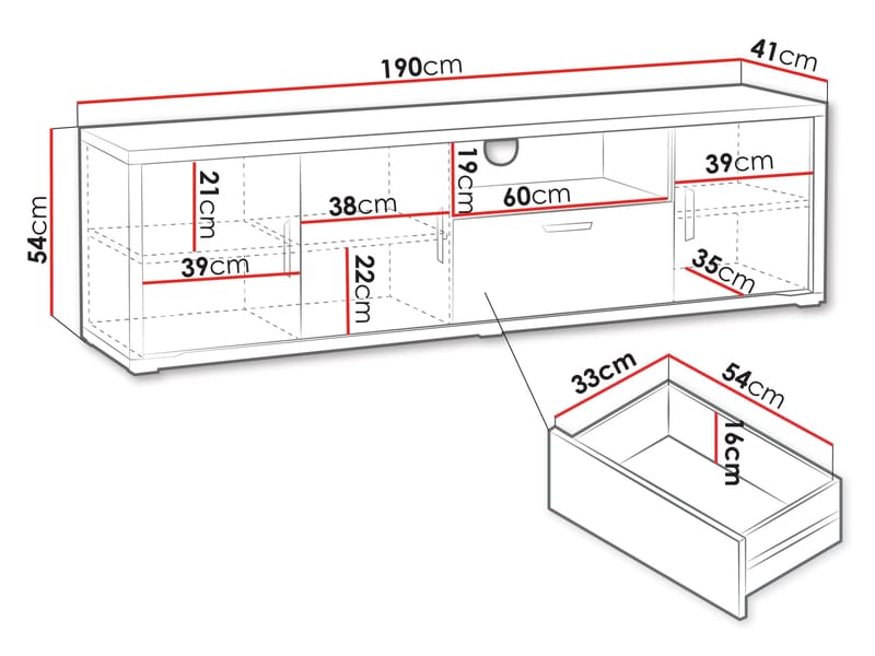 Veyricus Tv-Bänk 190 cm - Möbler - Vardagsrum - Tv-möbler & mediamöbler - Tv-skåp