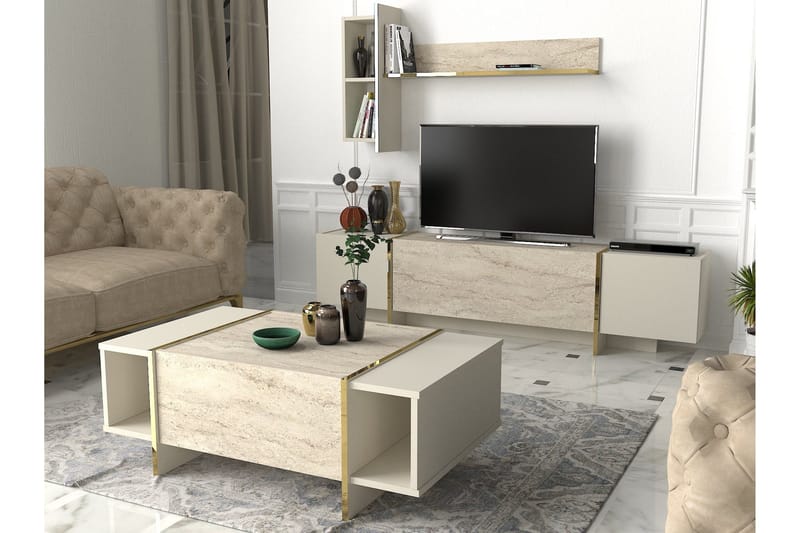Veyron Tv-bänk 180 cm - Beige/Sandsten - Möbler - Vardagsrum - Tv-möbler & mediamöbler - Tv-bänkar