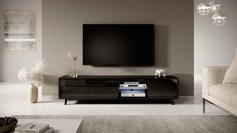 Vipan Tv-bänk 175 cm - Svart - Möbler - Vardagsrum - Tv-möbler & mediamöbler - Tv-bänkar