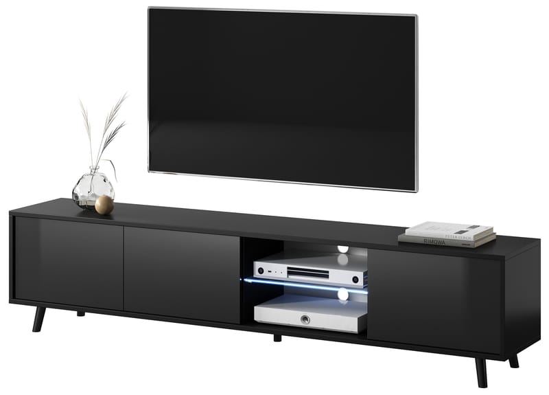 Vipan Tv-bänk 175 cm - Svart - Möbler - Vardagsrum - Tv-möbler & mediamöbler - Tv-bänkar