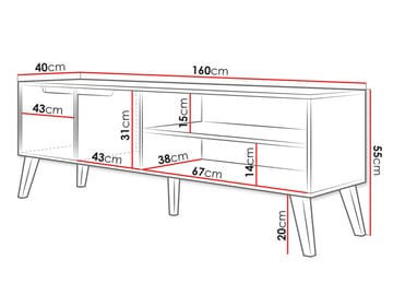 Virello Tv-bänk 160 cm - brun - Möbler - Vardagsrum - Tv-möbler & mediamöbler - Tv-bänkar