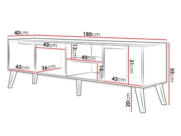 Virello Tv-bänk 180 cm - brun - Möbler - Vardagsrum - Tv-möbler & mediamöbler - Tv-bänkar
