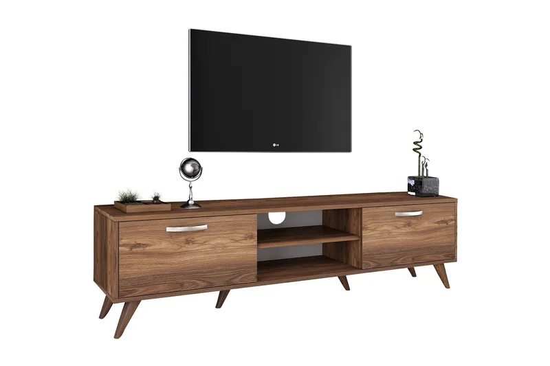 Virkesbo Tv bänk med Förvaring 180 cm - Valnöt / Brun / Rustik - Möbler - Vardagsrum - Tv-möbler & mediamöbler - Tv-bänkar