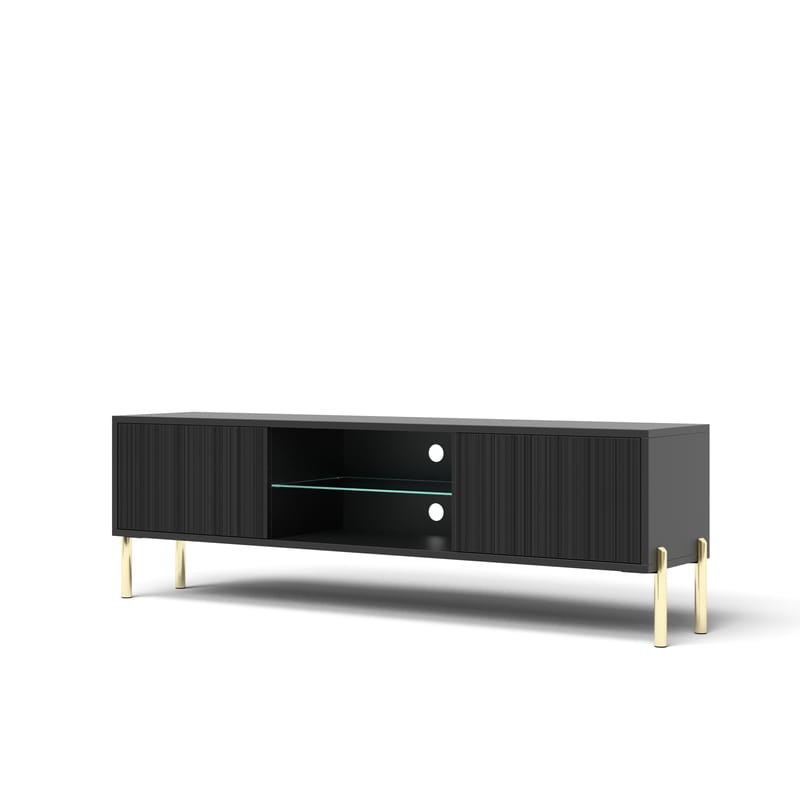 Virmani Tv-bänk 135 cm - Svart - Möbler - Vardagsrum - Tv-möbler & mediamöbler - Tv-bänkar