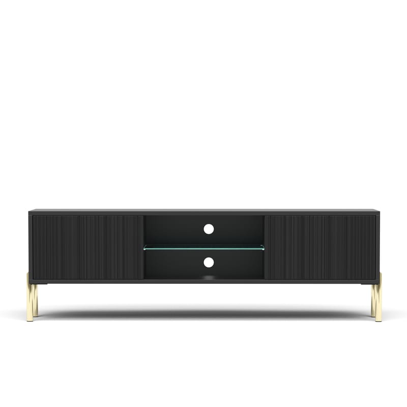 Virmani Tv-bänk 135 cm - Svart - Möbler - Vardagsrum - Tv-möbler & mediamöbler - Tv-bänkar