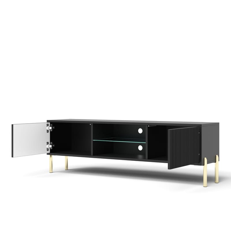 Virmani Tv-bänk 135 cm - Svart - Möbler - Vardagsrum - Tv-möbler & mediamöbler - Tv-bänkar