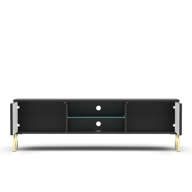 Virmani Tv-bänk 135 cm - Svart - Möbler - Vardagsrum - Tv-möbler & mediamöbler - Tv-bänkar