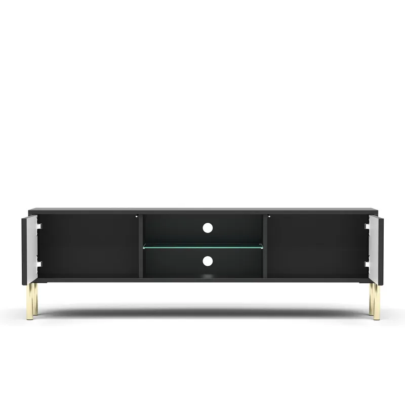 Virmani Tv-bänk 135 cm - Svart - Möbler - Vardagsrum - Tv-möbler & mediamöbler - Tv-bänkar