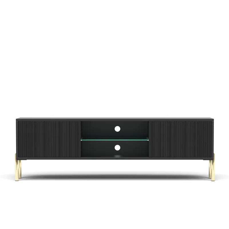Virmani Tv-bänk 135 cm - Svart - Möbler - Vardagsrum - Tv-möbler & mediamöbler - Tv-bänkar