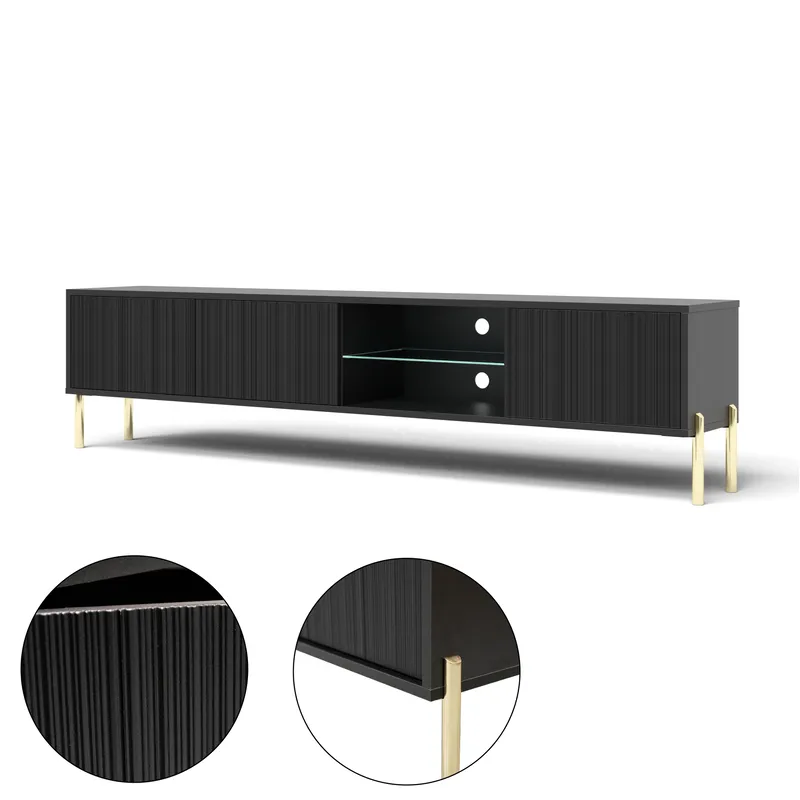 Virmani Tv-bänk 175 cm - Svart - Möbler - Vardagsrum - Tv-möbler & mediamöbler - Tv-bänkar
