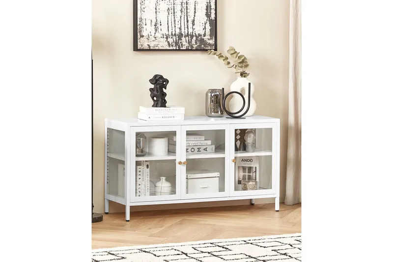 Vitrinskåp Newport Vit - Vit - Förvaring - Skåp - Vitrinskåp