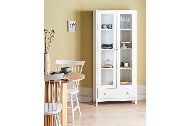 Vitrinskåp Nornalup Vit - Vit - Möbler - Vardagsrum - Tv-möbler & mediamöbler - Tv-skåp