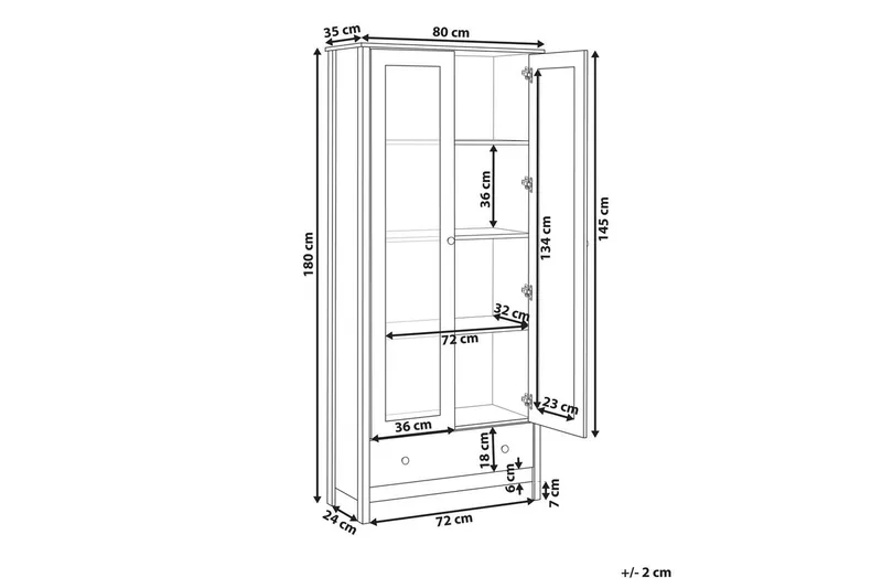 Vitrinskåp Nornalup Vit - Vit - Möbler - Vardagsrum - Tv-möbler & mediamöbler - Tv-skåp