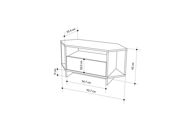 Viva Tv-bänk 95,7 cm - Vit - Möbler - Vardagsrum - Tv-möbler & mediamöbler - Tv-bänkar