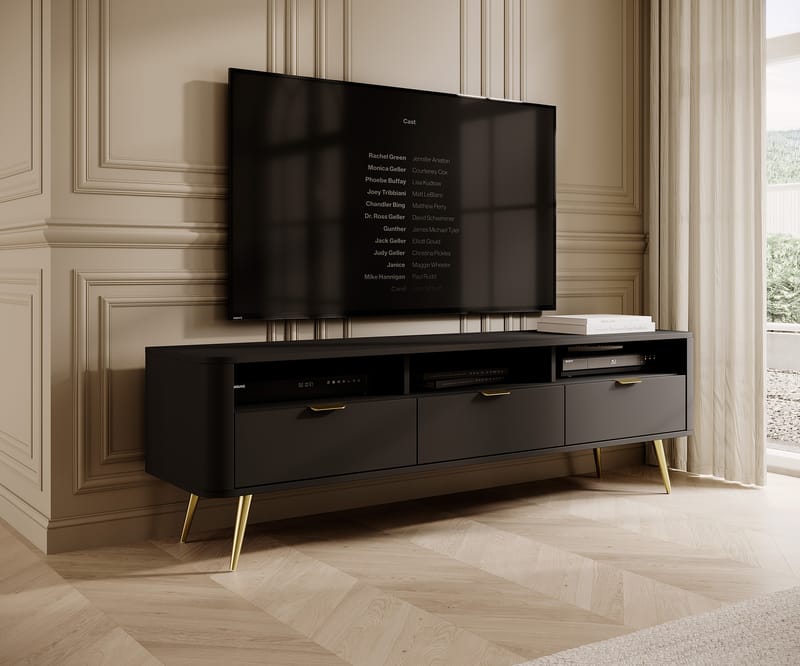 Walia Tv-bänk 162 cm - Svart - Möbler - Vardagsrum - Tv-möbler & mediamöbler - Tv-bänkar