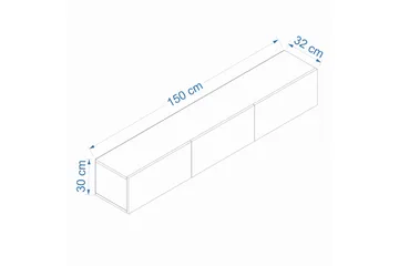 West Tv-bänk 150 cm - Vit - Möbler - Vardagsrum - Tv-möbler & mediamöbler - Tv-bänkar