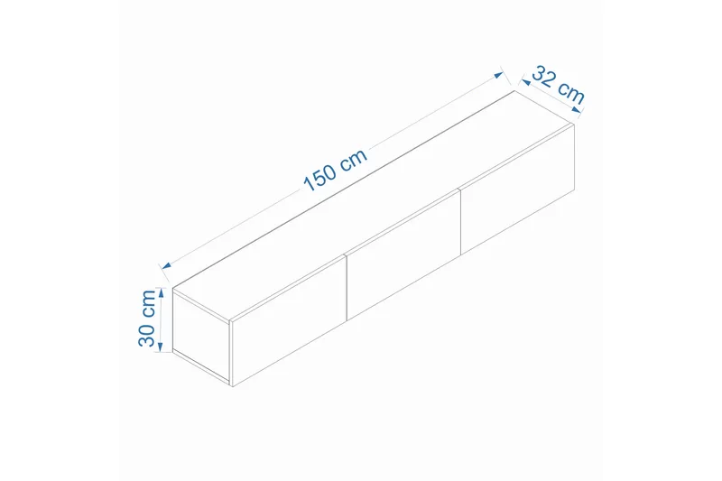 West Tv-bänk 150 cm - Vit/Brun - Möbler - Vardagsrum - Tv-möbler & mediamöbler - Tv-bänkar