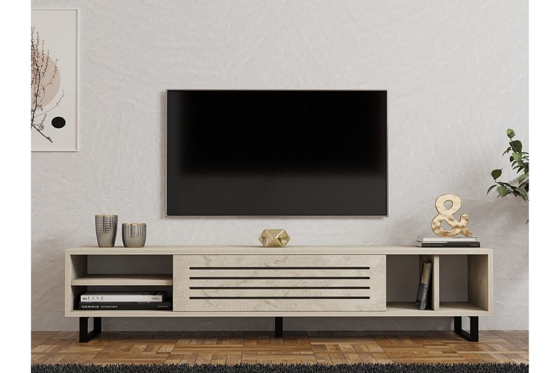 WOLIS Tv-bänk 160 cm Beige - Möbler - Vardagsrum - Tv-möbler & mediamöbler - Tv-bänkar