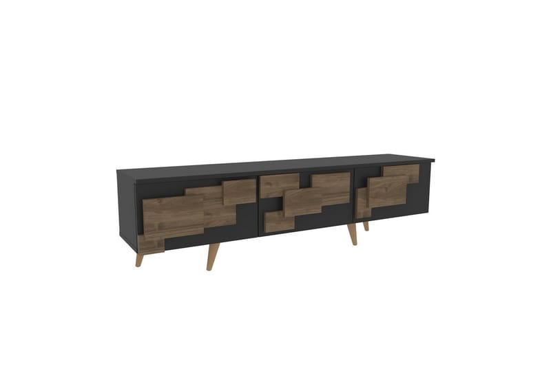 Xamira Tv-bänk 160 cm - Mörkfärgat trä/Antracit - Möbler - Vardagsrum - Tv-möbler & mediamöbler - Tv-bänkar