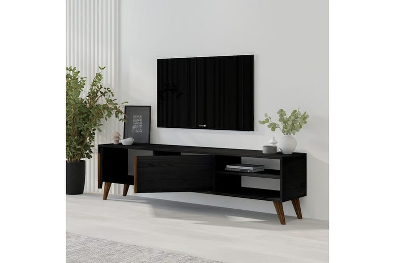 Ythmere Tv-bänk 160 cm - Svart - Möbler - Vardagsrum - Tv-möbler & mediamöbler - Tv-bänkar