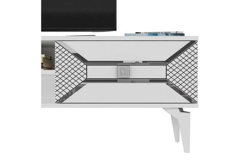 Yumedi Tv-bänk 150 cm - Vit/Silver - Möbler - Vardagsrum - Tv-möbler & mediamöbler - Tv-bänkar