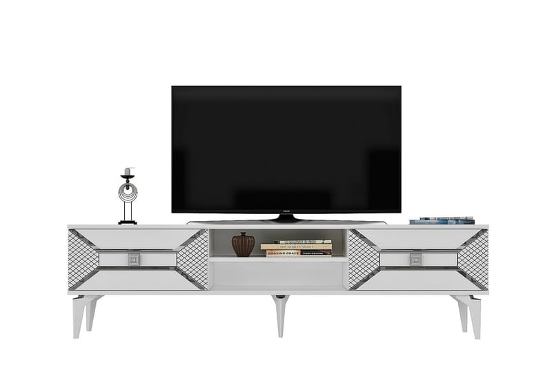 Yumedi Tv-bänk 150 cm - Vit/Silver - Möbler - Vardagsrum - Tv-möbler & mediamöbler - Tv-bänkar
