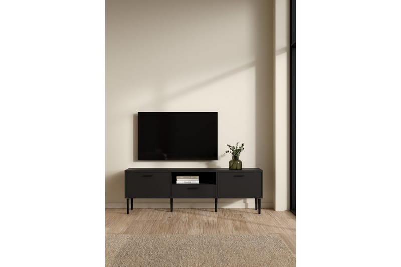 Yumi Tv-bänk 177 cm - Svart - Möbler - Vardagsrum - Tv-möbler & mediamöbler - Tv-bänkar