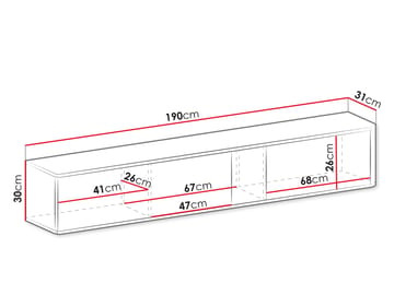 Zalricus TV-bänk 190x30 cm - Svart, valnöt - Möbler - Vardagsrum - Tv-möbler & mediamöbler - Tv-bänkar