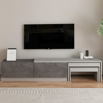 Zalven TV-bänk 180x36x30 cm - gordionmarmor och grå - Möbler - Vardagsrum - Tv-möbler & mediamöbler - Tv-bänkar