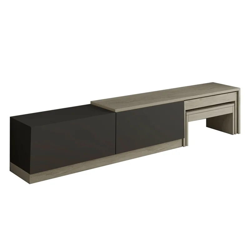 Zalven TV-bänk 180x36x30 cm - travertin och antracit - Möbler - Vardagsrum - Tv-möbler & mediamöbler - Tv-bänkar