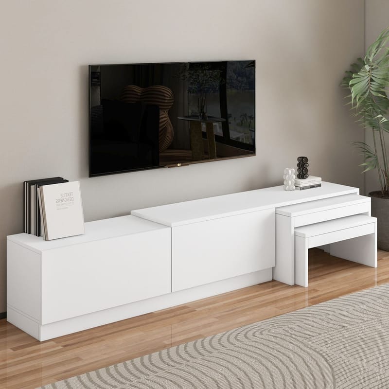 Zalven TV-bänk 180x36x30 cm - vit - Möbler - Vardagsrum - Tv-möbler & mediamöbler - Tv-bänkar