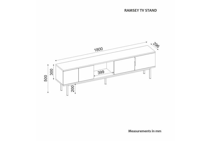 Zeiran Tv-bänk 180 cm - Vit - Möbler - Vardagsrum - Tv-möbler & mediamöbler - Tv-bänkar