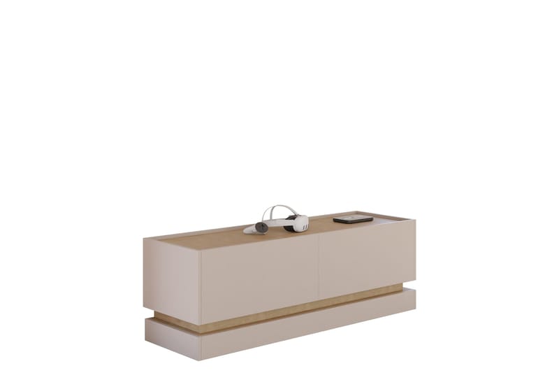 Zelric Golvstående Tv-bänk 150 cm med Förvaring i Trä, Beige