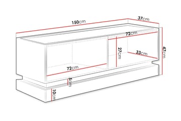 Zelric Golvstående Tv-bänk 150 cm med Förvaring i Trä - Beige - Möbler - Vardagsrum - Tv-möbler & mediamöbler - Tv-bänkar