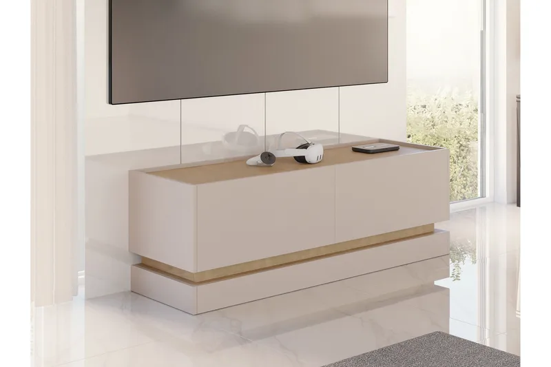 Zelric Tv-bänk 150 cm - Beige - Möbler - Vardagsrum - Tv-möbler & mediamöbler - Tv-bänkar