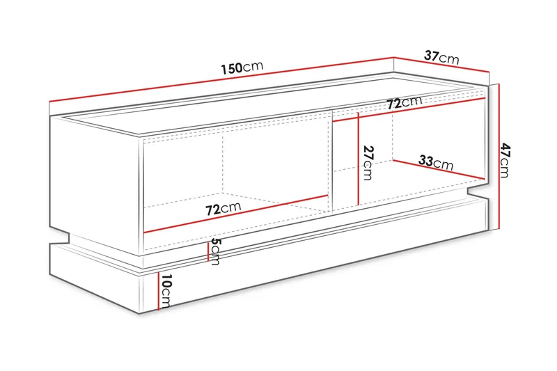 Zelric Tv-bänk 150 cm - Beige - Möbler - Vardagsrum - Tv-möbler & mediamöbler - Tv-bänkar