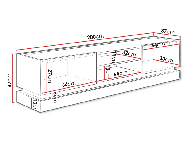 Zelric Tv-bänk 200 cm - Beige - Möbler - Vardagsrum - Tv-möbler & mediamöbler - Tv-bänkar