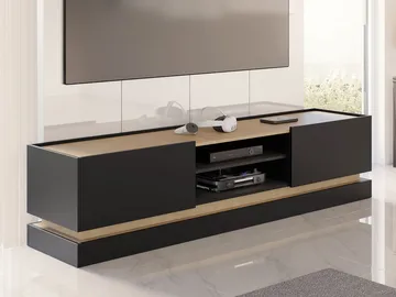 Zelric Tv-bänk 200 cm - Svart - Möbler - Vardagsrum - Tv-möbler & mediamöbler - Tv-bänkar