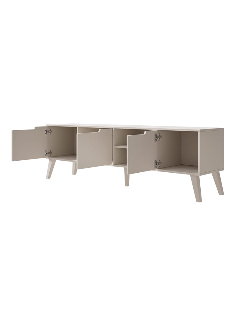 Zelto Golvstående Tv Bänk 180 cm med Förvaring i Målat Trä - Beige - Möbler - Vardagsrum - Tv-möbler & mediamöbler - Tv-bänkar