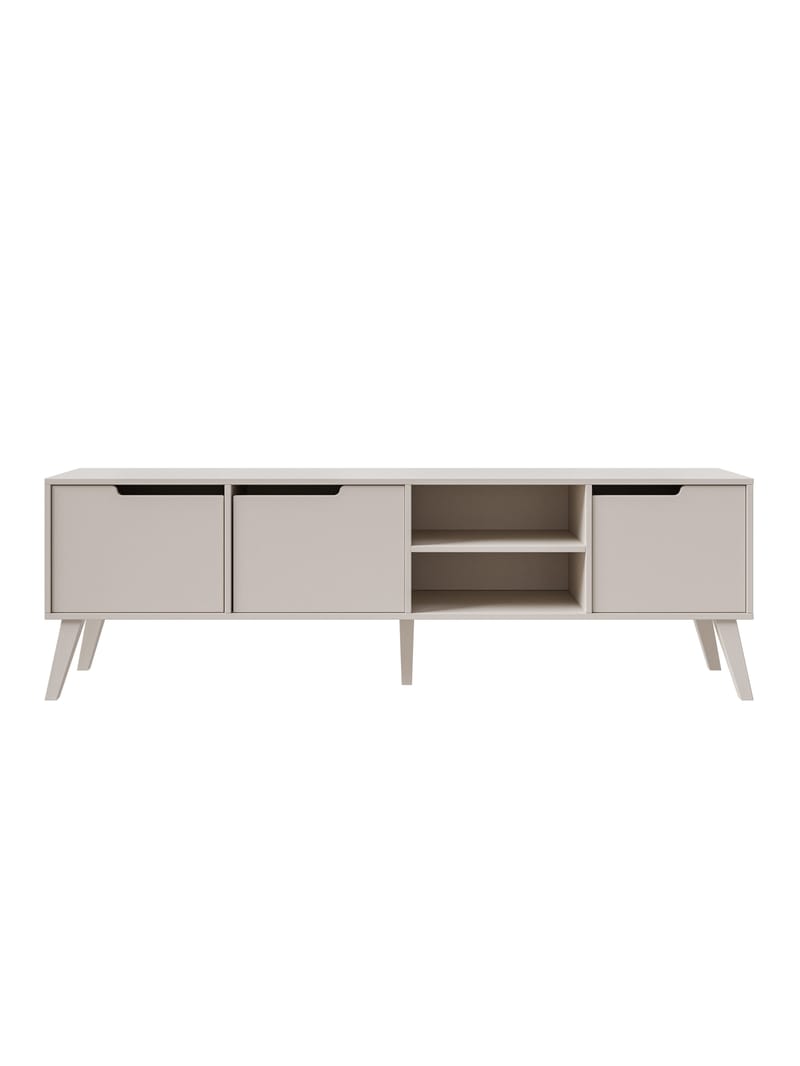 Zelto Golvstående Tv Bänk 180 cm med Förvaring i Målat Trä - Beige - Möbler - Vardagsrum - Tv-möbler & mediamöbler - Tv-bänkar