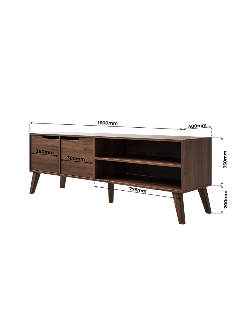 Zelto Tv-Bänk 160 cm - Warmia valnöt - Möbler - Vardagsrum - Tv-möbler & mediamöbler - Tv-bänkar