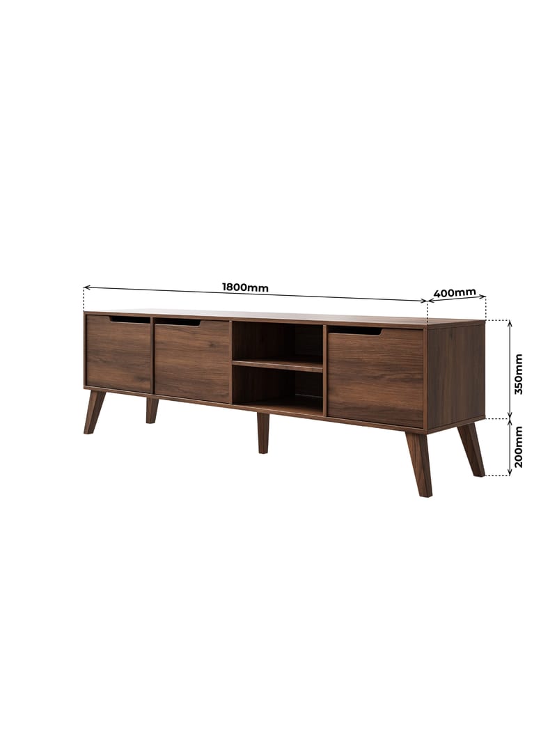 Zelto Tv-Bänk 180 cm - Warmia valnöt - Möbler - Vardagsrum - Tv-möbler & mediamöbler - Tv-bänkar