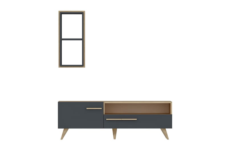 ZERA Tv-möbelset 150x35 cm Brun/Svart - Möbler - Vardagsrum - Tv-möbler & mediamöbler - Tv-möbelset