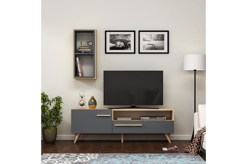 ZERA Tv-möbelset 150x35 cm Brun/Svart - Tv-möbelset